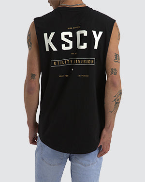 Kiss Chacey Division Dual Curved Hem Muscle Tee Black