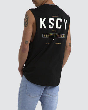 Kiss Chacey Division Dual Curved Hem Muscle Tee Black