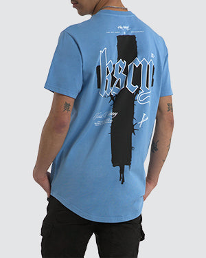 Kiss Chacey Church Dual Curved Hem Tee Pigment Blissful Blue