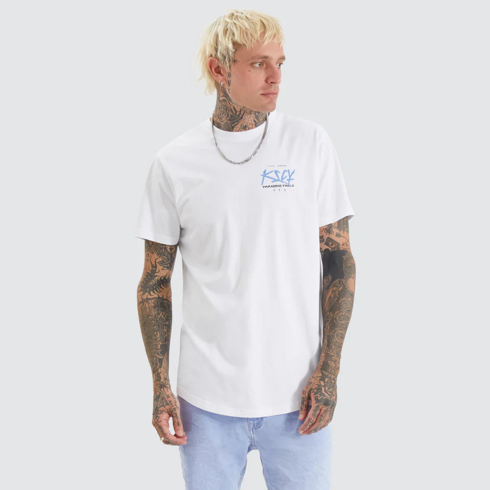 Kiss Chacey Luxor Dual Curved Hem tee White