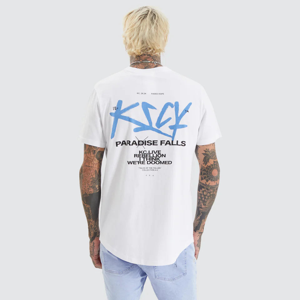 Kiss Chacey Luxor Dual Curved Hem tee White