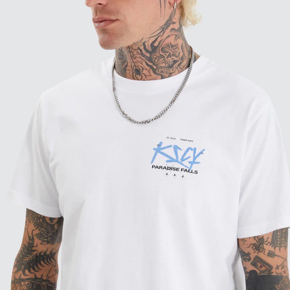 Kiss Chacey Luxor Dual Curved Hem tee White