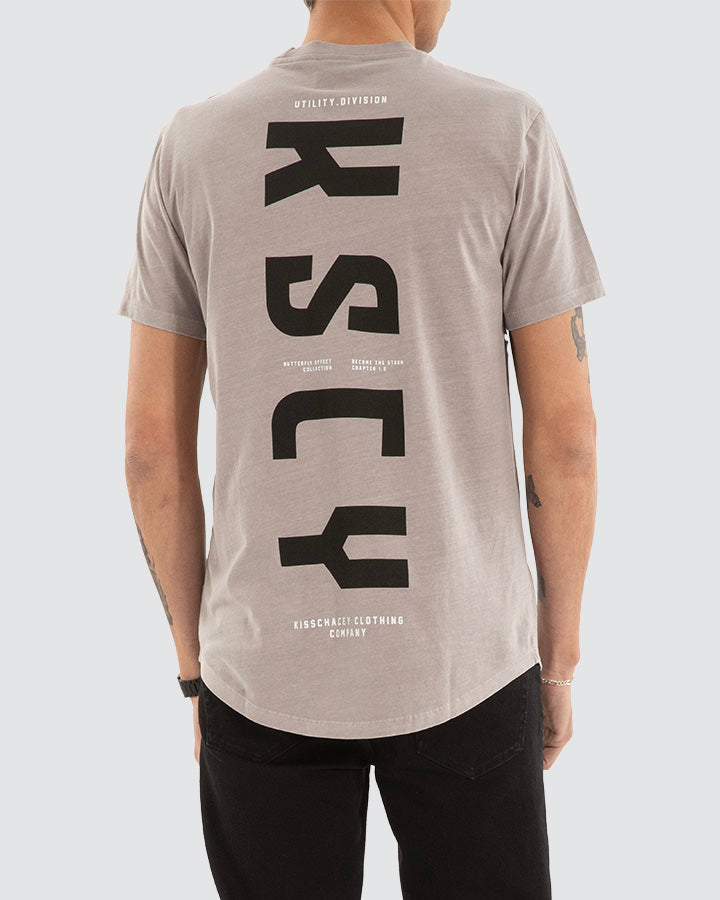 Kiss Chacey Fallout Dual Curved Hem Tee Pigment Gull