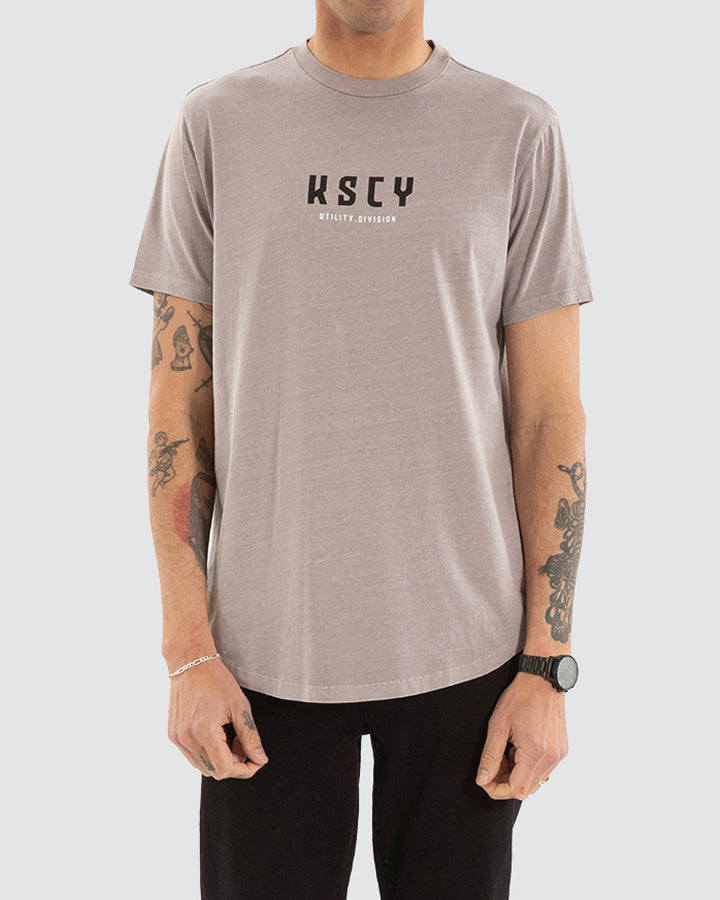 Kiss Chacey Fallout Dual Curved Hem Tee Pigment Gull