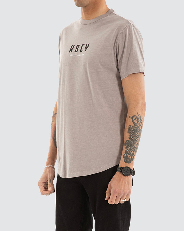 Kiss Chacey Fallout Dual Curved Hem Tee Pigment Gull