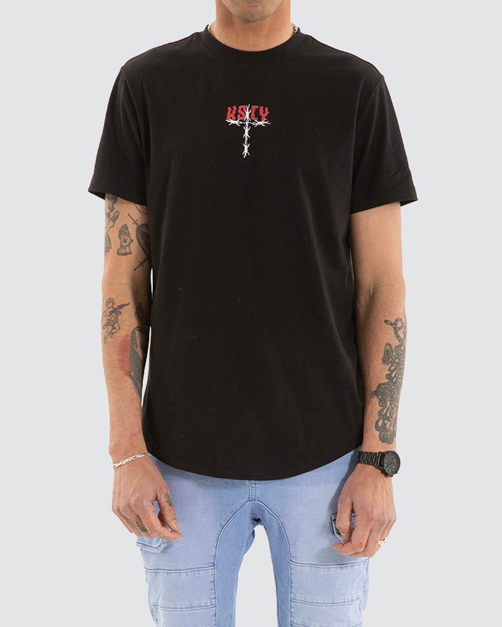 Kiss Chacey Glacier Dual Curved Hem Tee Black