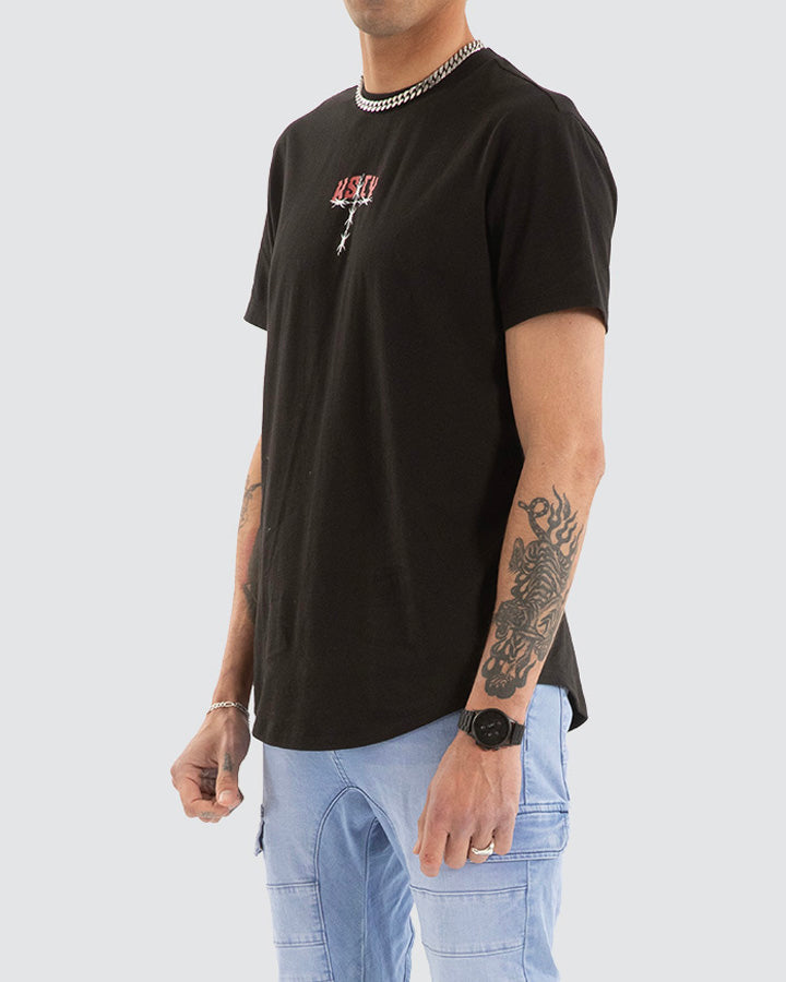 Kiss Chacey Glacier Dual Curved Hem Tee Black