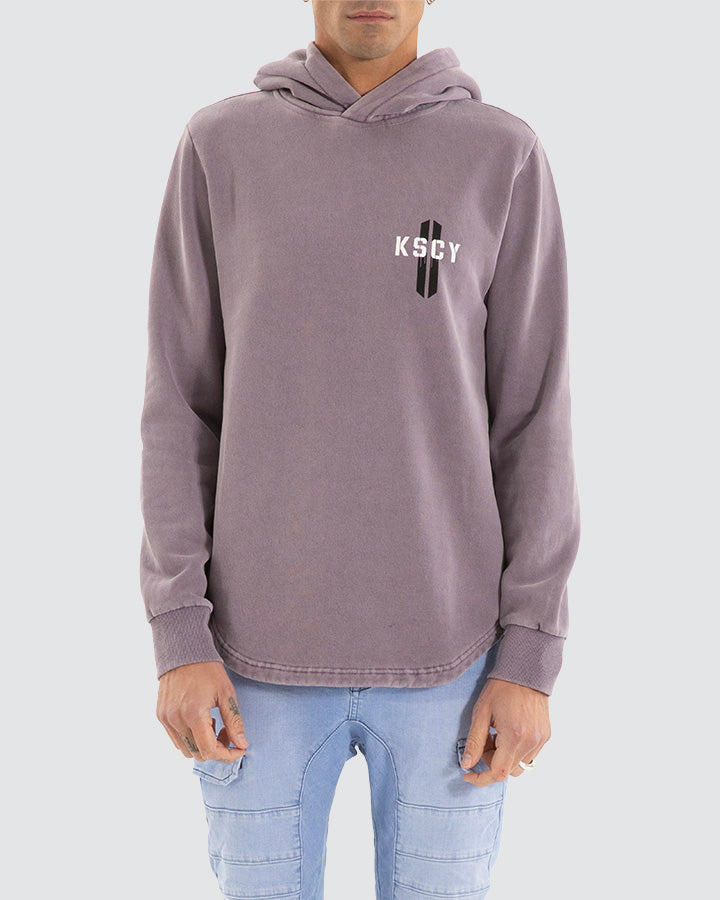 Kiss Chacey Promise Dual Curved Hem Hoodie Pigment Grey Ridge