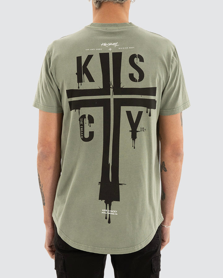 Kiss Chacey Cloak Dual Curved Hem Tee Pigment Shadow