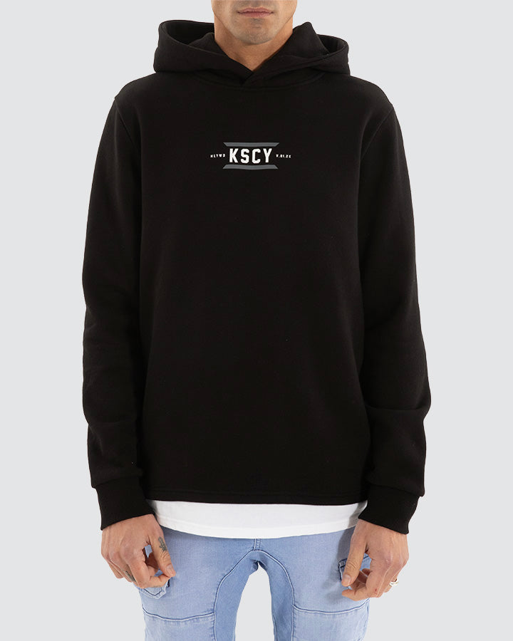 Kiss Chacey Beneath Layered Hoodie Black