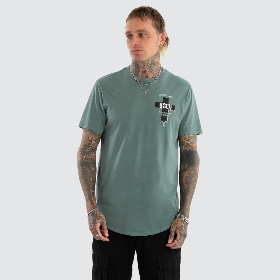 Kiss Chacey Promise Dual Curved Hem Tee Pigment Goblin Blue