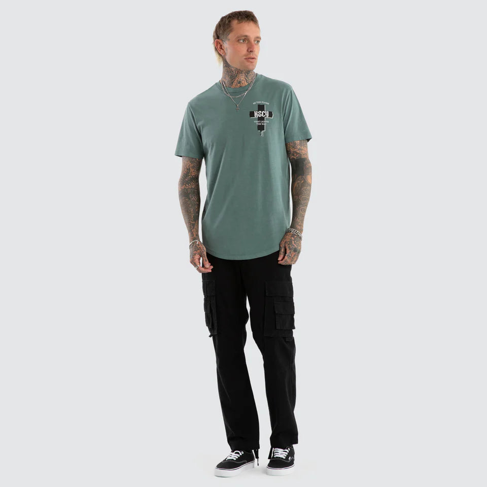 Kiss Chacey Promise Dual Curved Hem Tee Pigment Goblin Blue