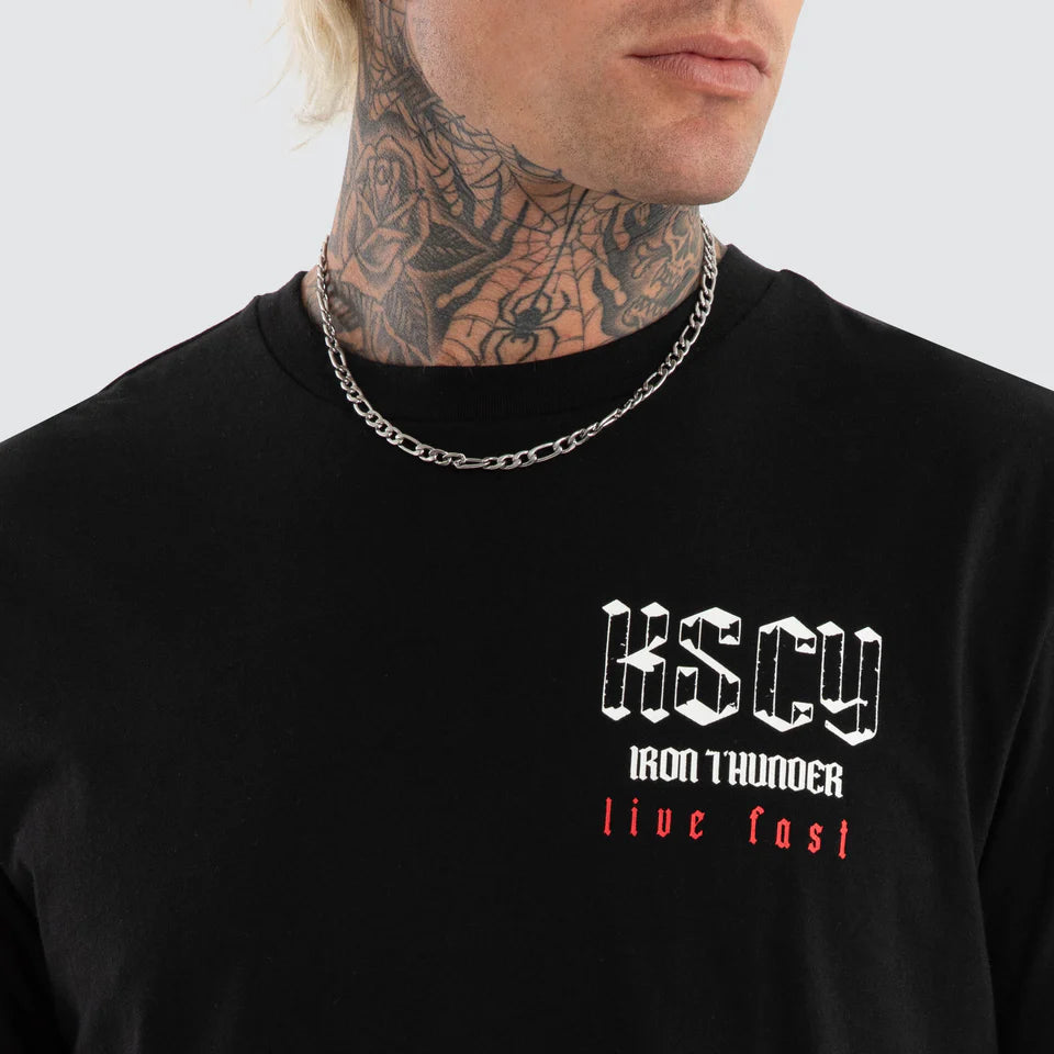 Kiss Chacey Iron Thunder Dual Curved Hem Tee Black