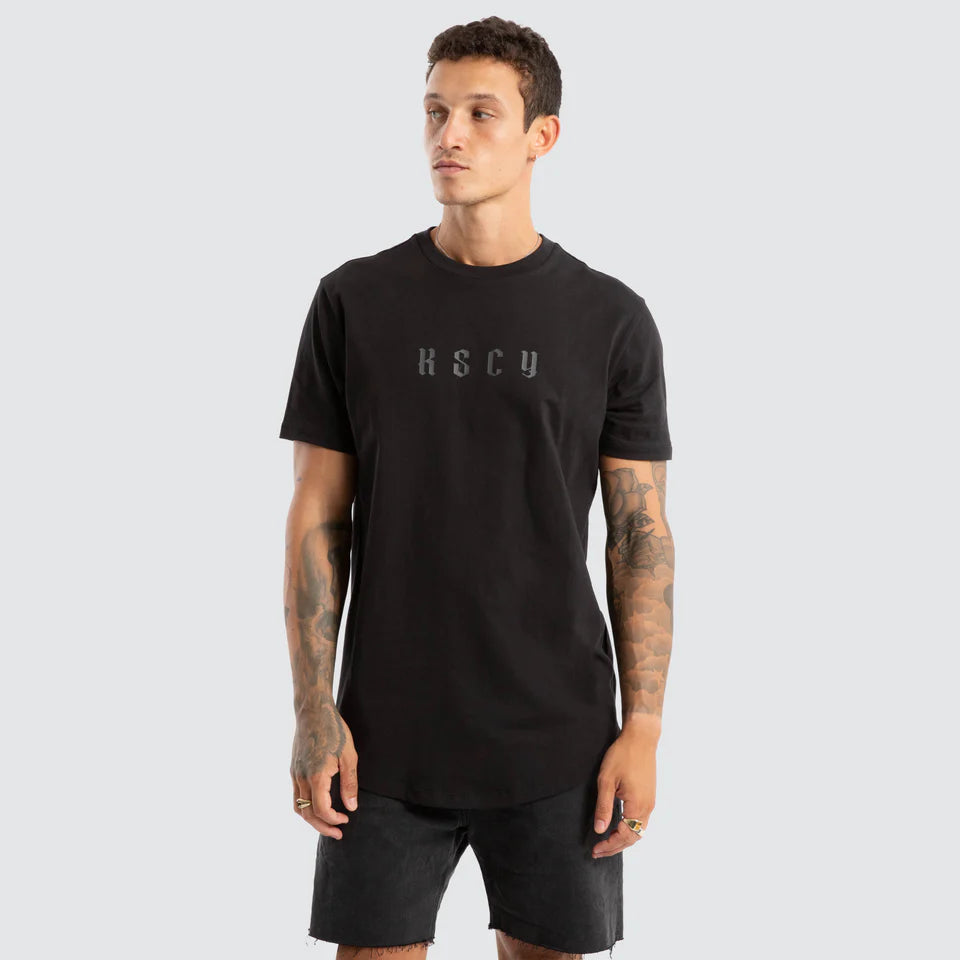 Kiss Chacey Surplus Dual Curved Hem Tee Black
