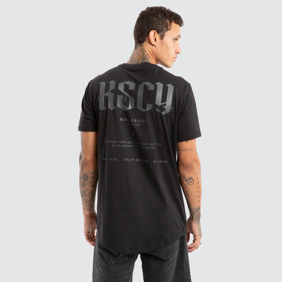 Kiss Chacey Surplus Dual Curved Hem Tee Black