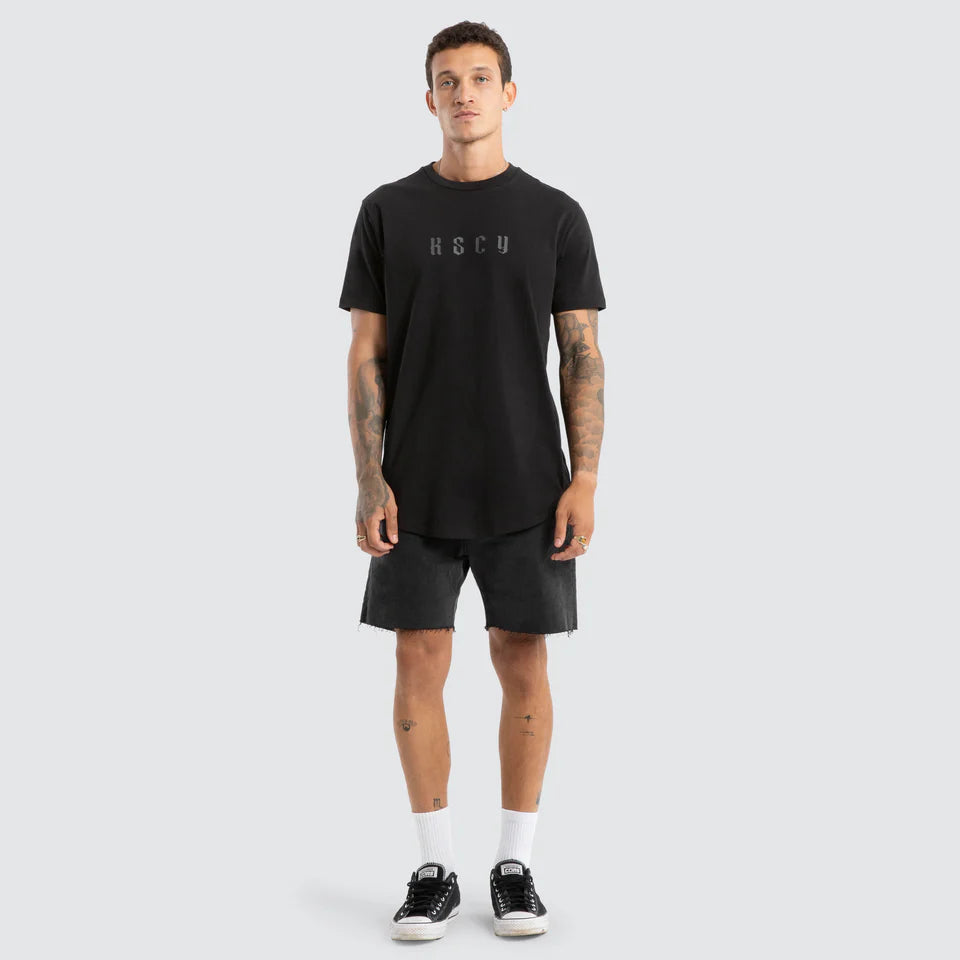 Kiss Chacey Surplus Dual Curved Hem Tee Black
