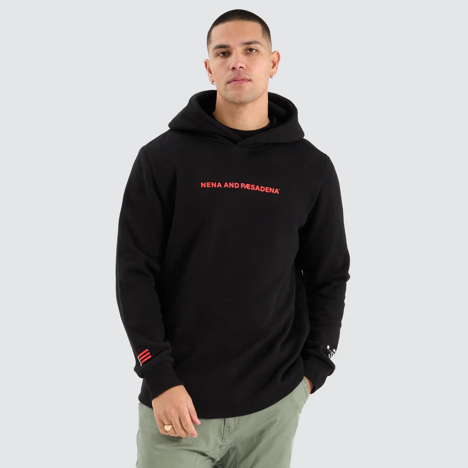 Nena & Pasadena Risk Dual Curved Hem Hoodie Black