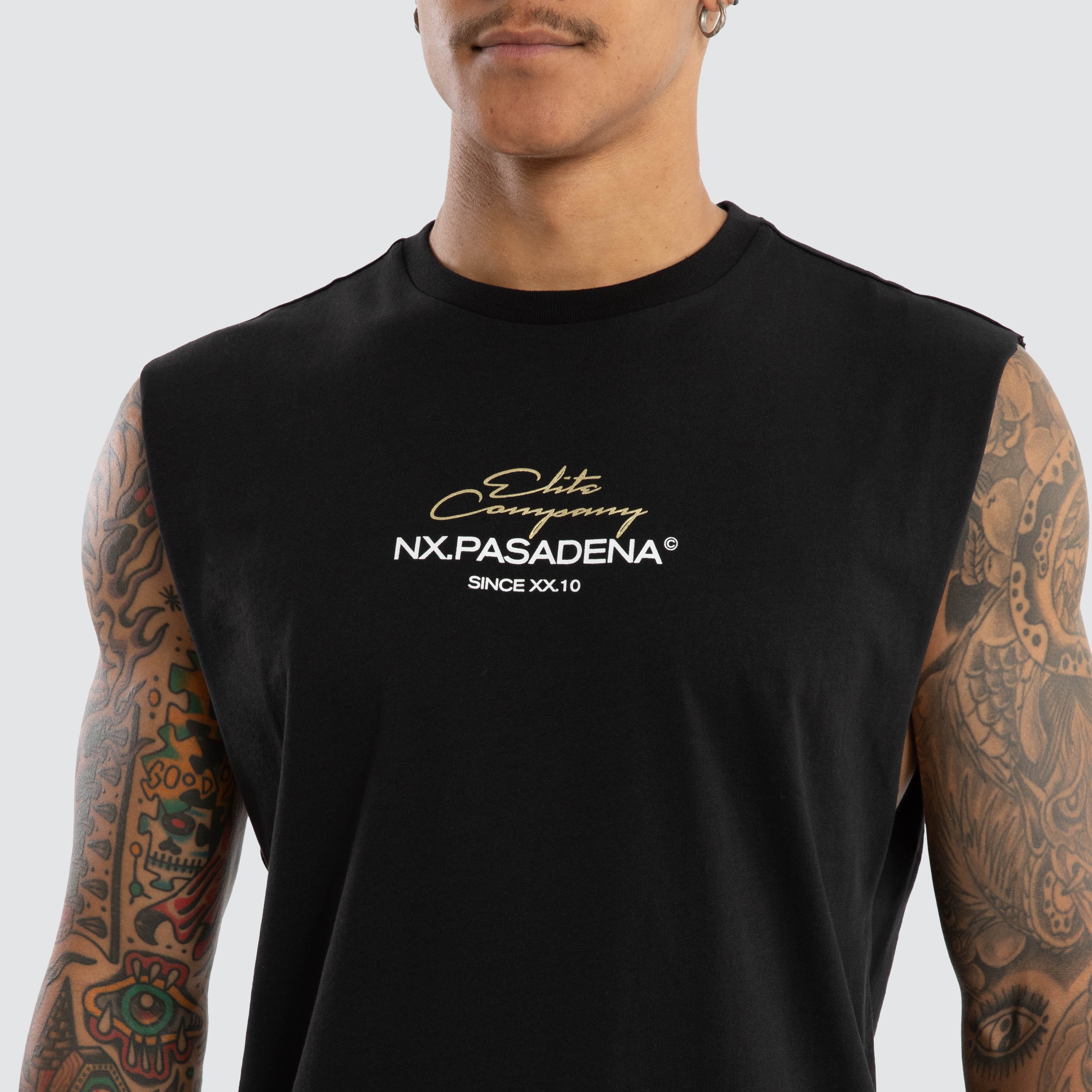 Nena & Pasadena Foreign Scoop Muscle Tee Black