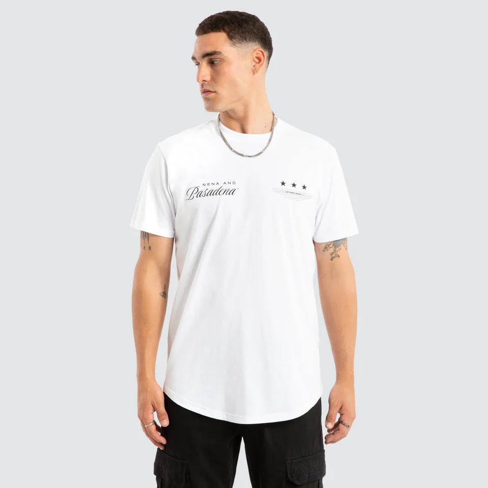 Nena & Pasadena Pledge Dual Curved Hem Tee White