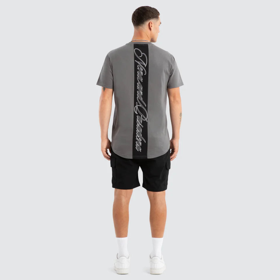 Nena & Pasadena Juncture Dual Curved Hem Tee Charcoal