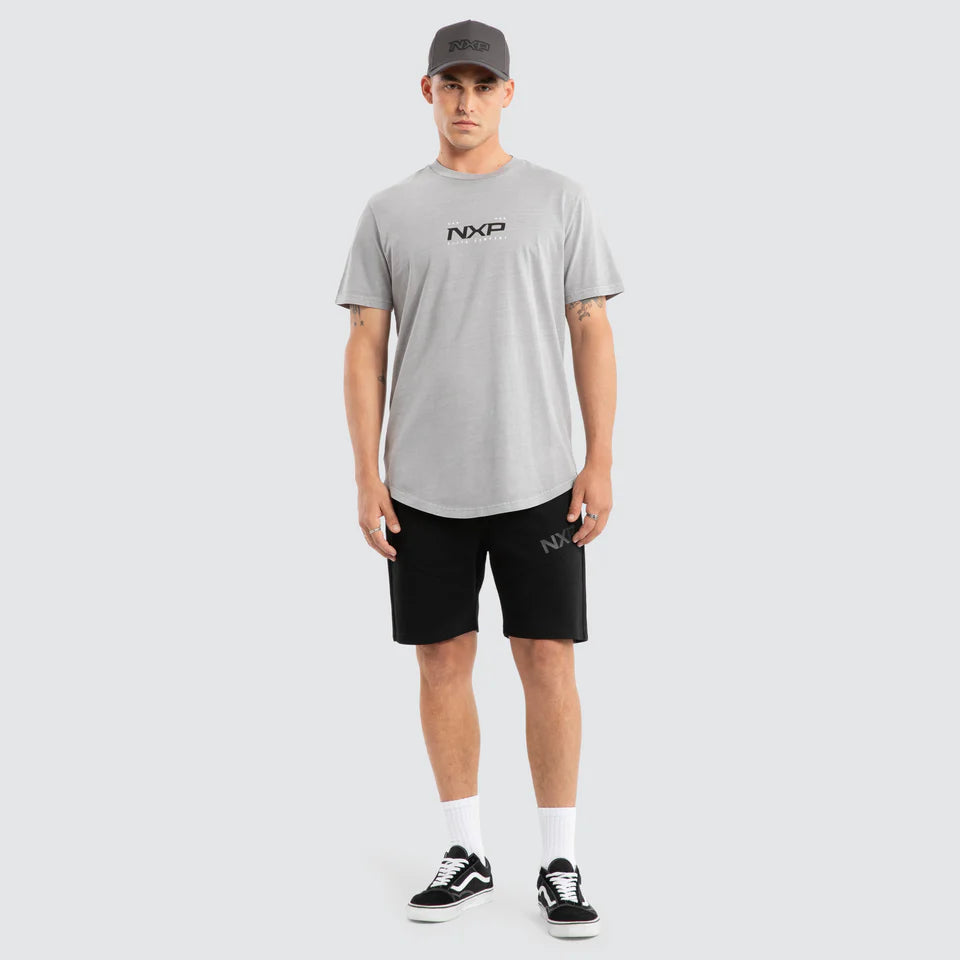 Nena & Pasadena Deliberate Dual Curved Hem Tee Pigment Alloy