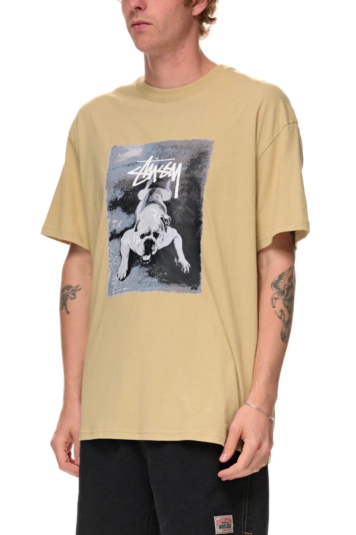 Stussy Bulldog Tee Khaki – ForeverLee