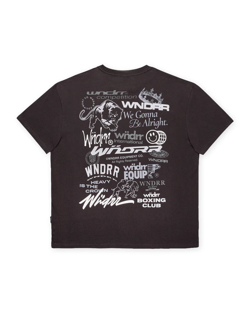 WNDRR Syndicate Box Fit Tee Faded Black