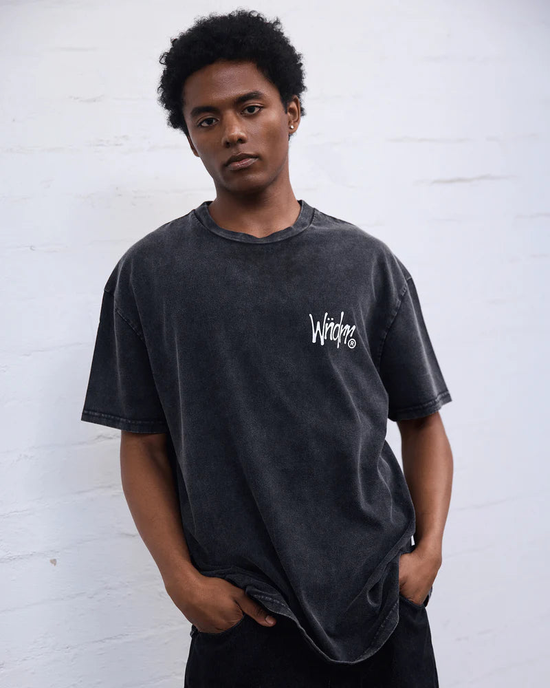 WNDRR Precursor Box Fit Tee Washed Black