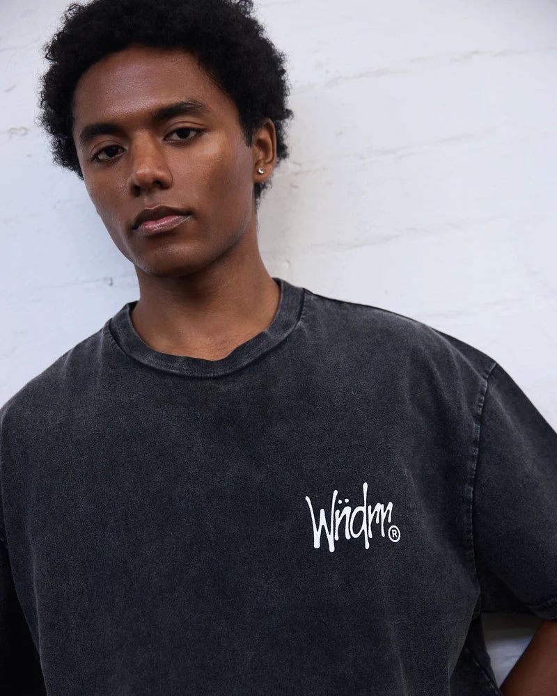 WNDRR Precursor Box Fit Tee Washed Black