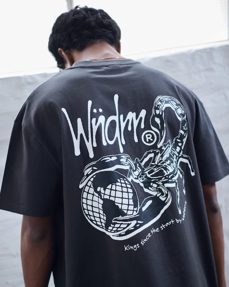 WNDRR Scorpion Box Fit Tee Faded Black