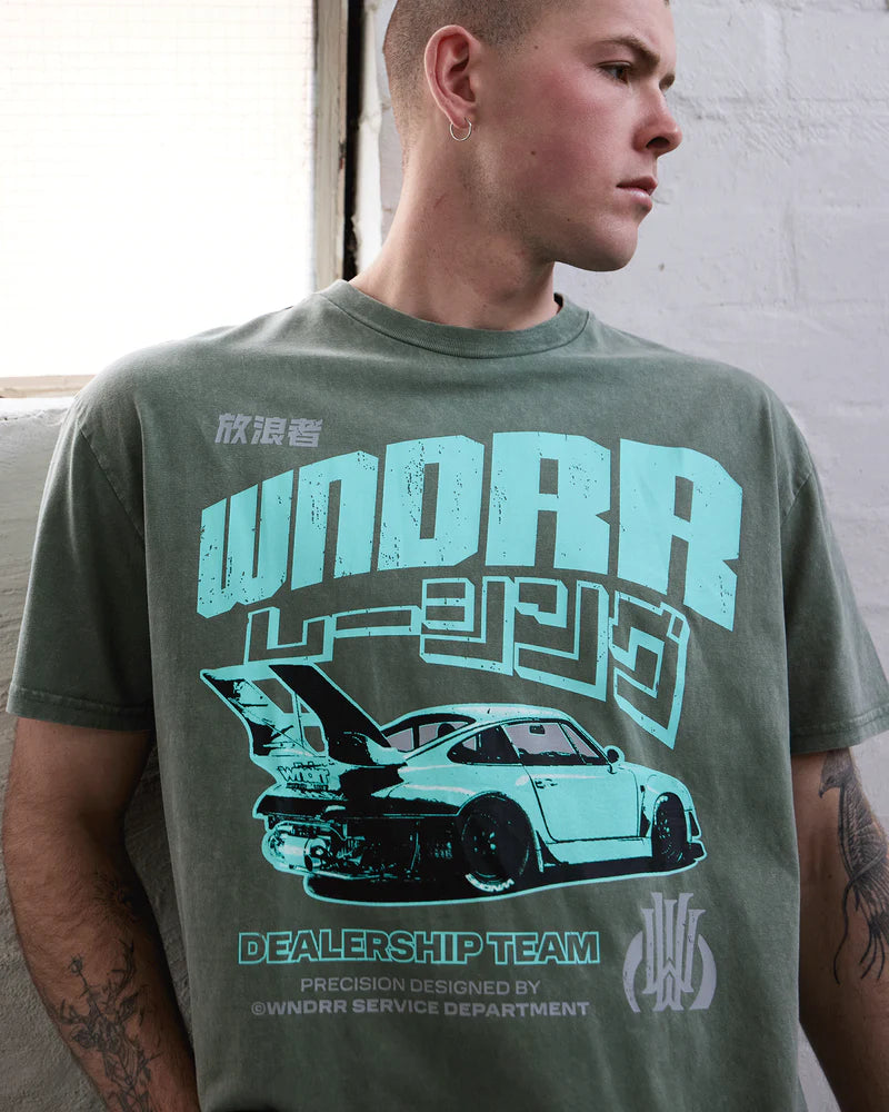 WNDRR Torque Box Fit Tee Washed Green