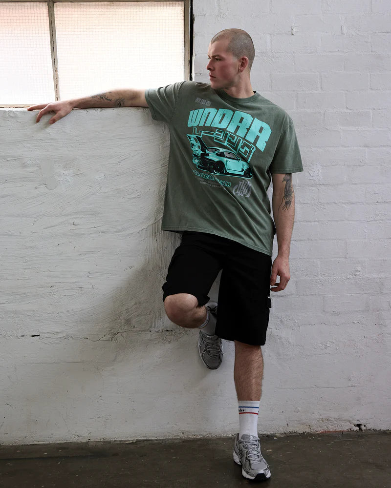 WNDRR Torque Box Fit Tee Washed Green