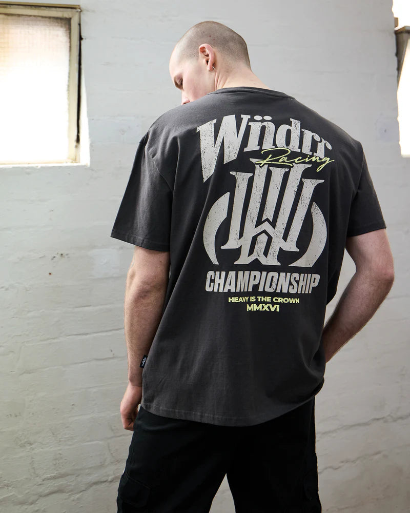 WNDRR Skyline Box Fit Tee Faded Black