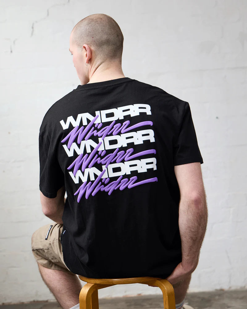 WNDRR Hexed Box Fit Tee Black
