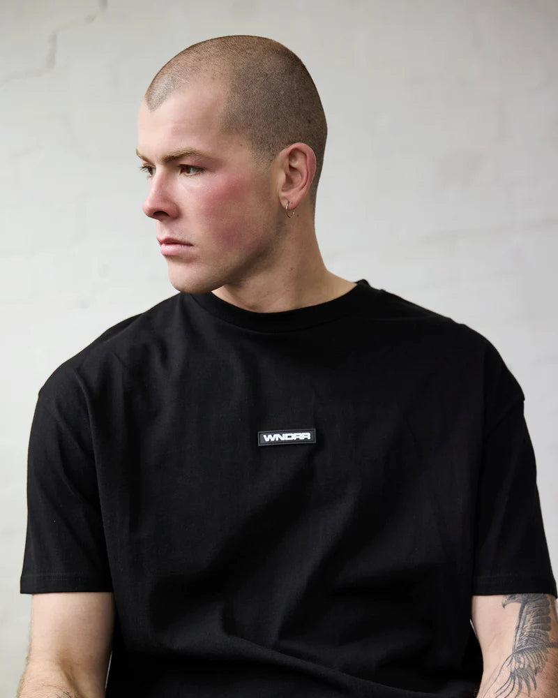 WNDRR Hexed Box Fit Tee Black