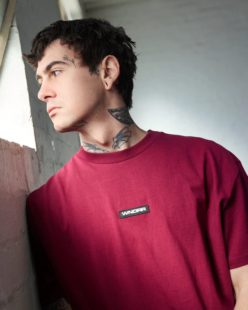 WNDRR Hex Box Fit Tee Blood Red