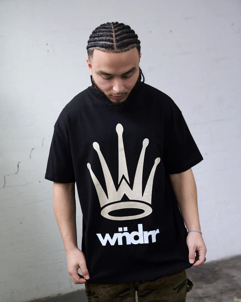 WNDRR Crest Box Fit Tee Black