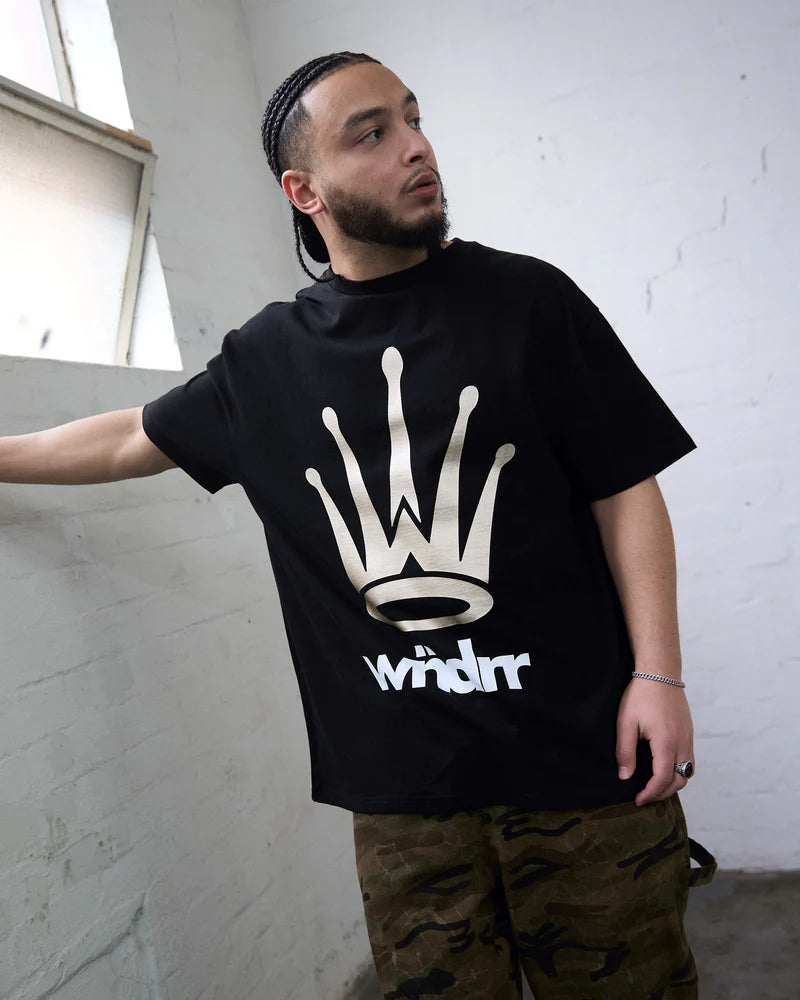 WNDRR Crest Box Fit Tee Black