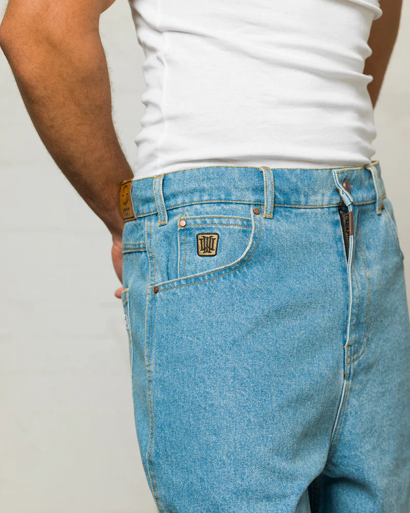 WNDRR Booster Denim Short Washed Blue
