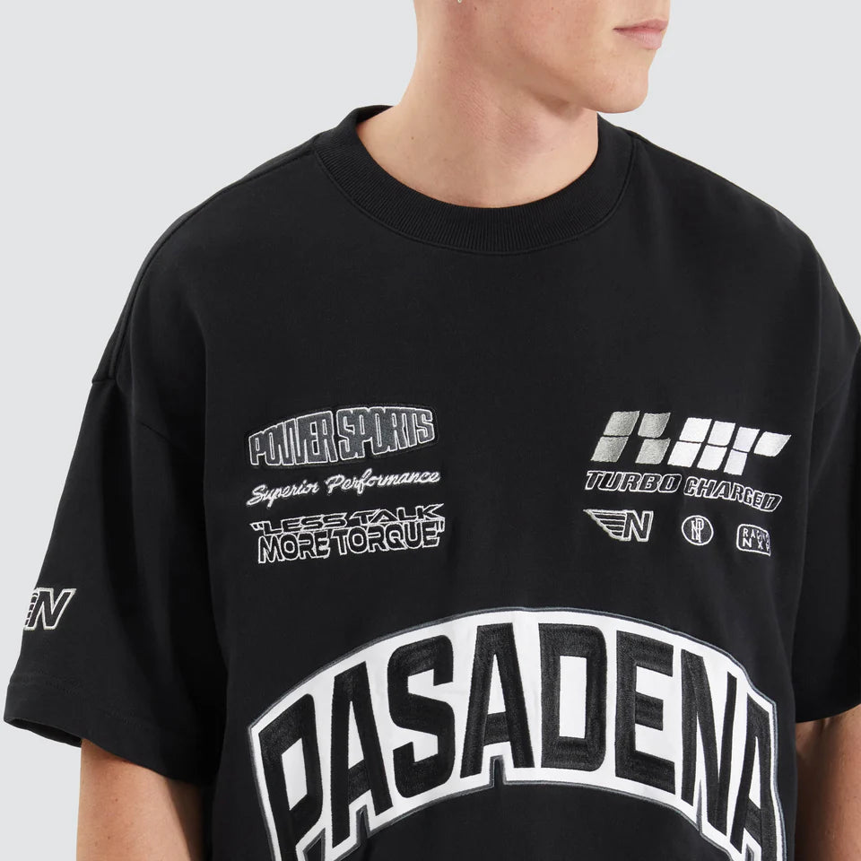 Nena & Pasadena Torque Loopback Raptor Tee Anthracite Black