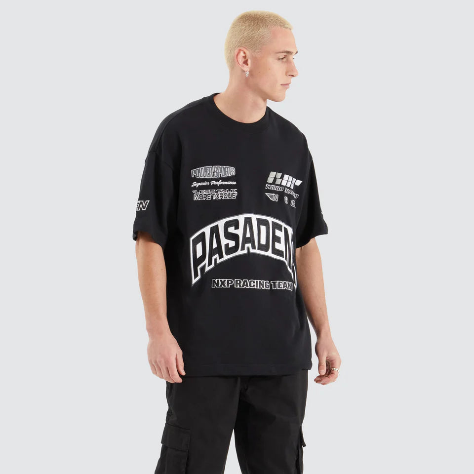 Nena & Pasadena Torque Loopback Raptor Tee Anthracite Black