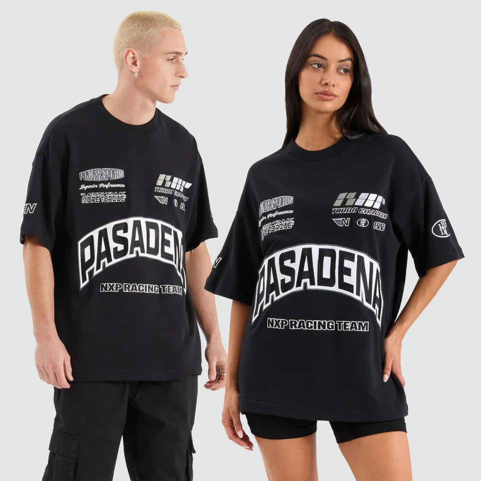 Nena & Pasadena Torque Loopback Raptor Tee Anthracite Black