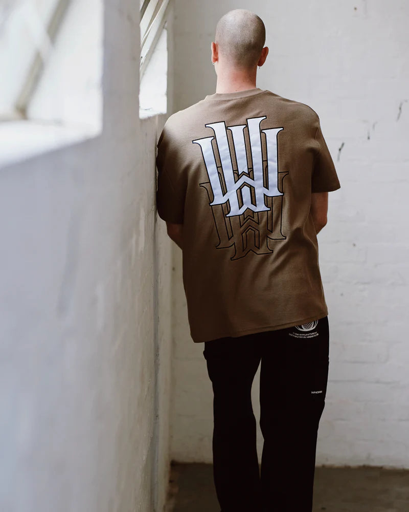 WNDRR Faded French Terry Tee Taupe