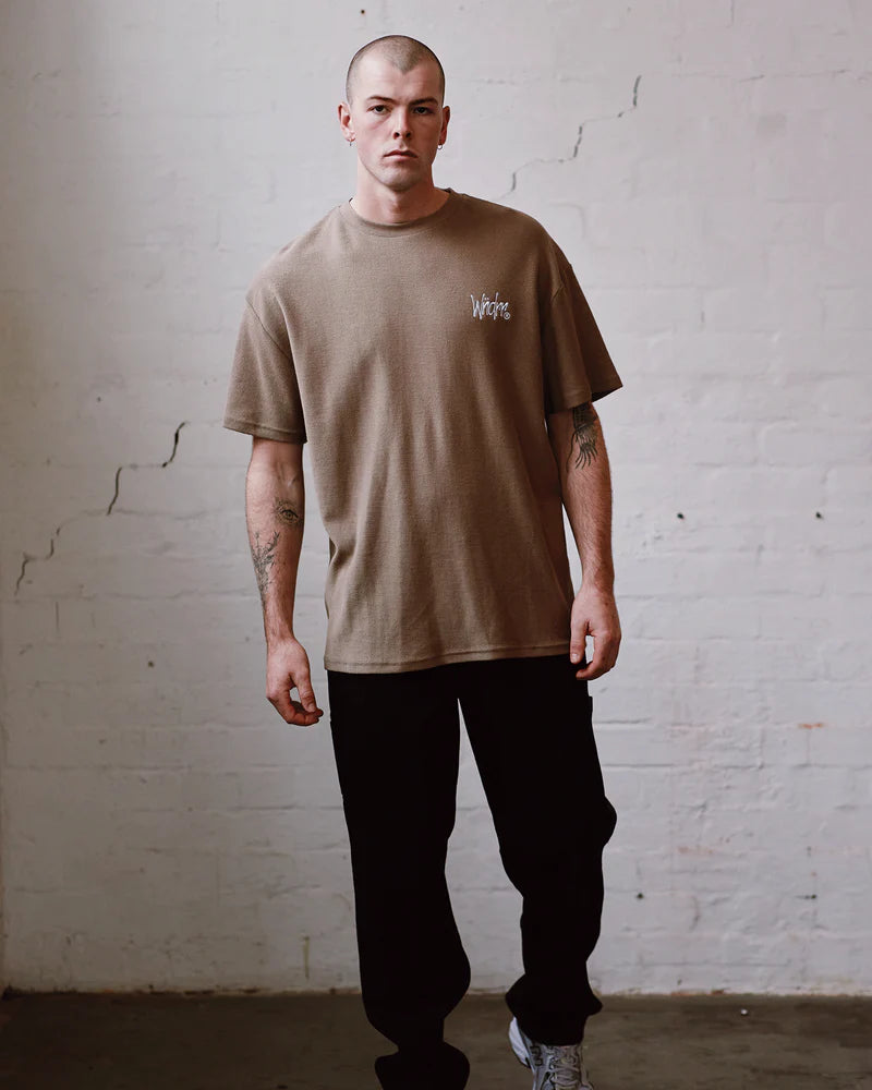 WNDRR Faded French Terry Tee Taupe