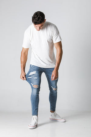 La Haute Blue Ripped Jeans