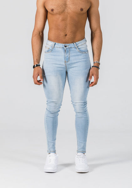 Father Sons Ripped Slim Stretch Light Blue Jeans - FSH103