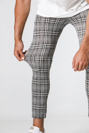 Gray plaid skinny on sale pants